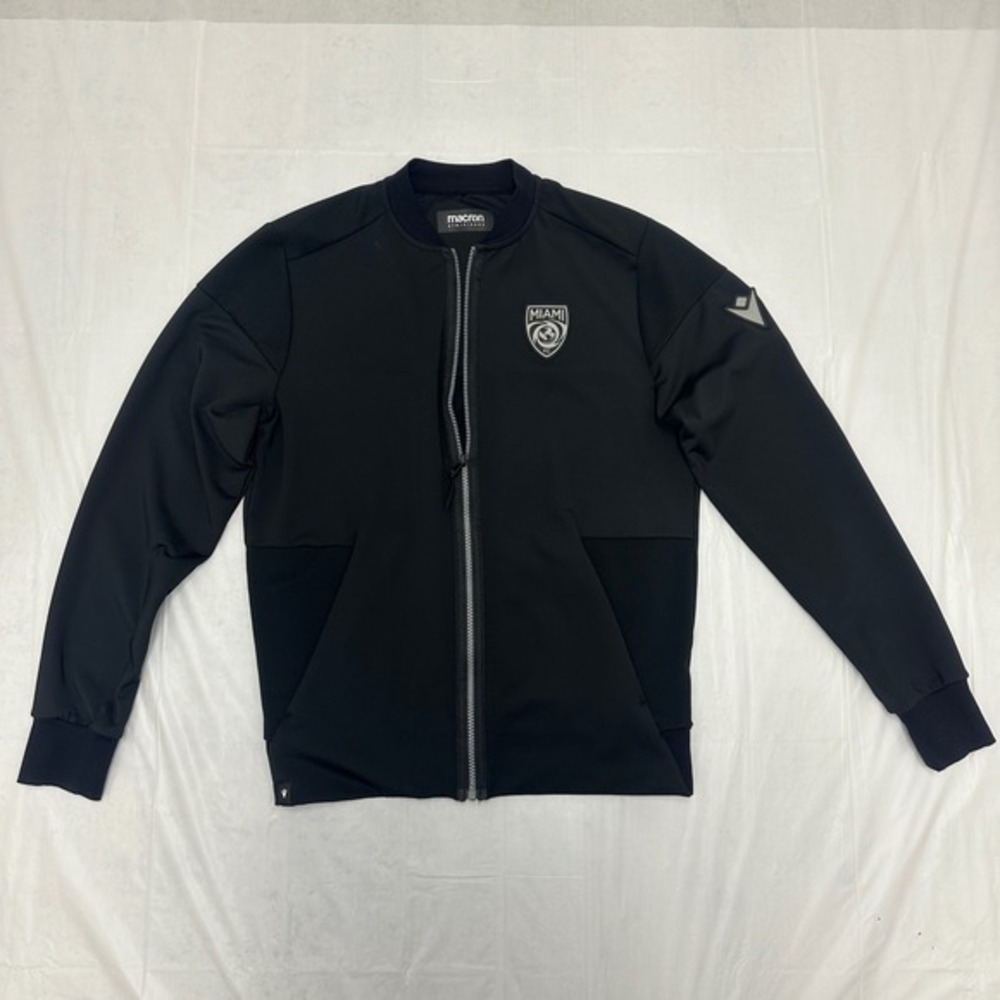 Macron Miami FC  Jacket Mens Medium Black Full Zip BomberPolyester Soccer Sport